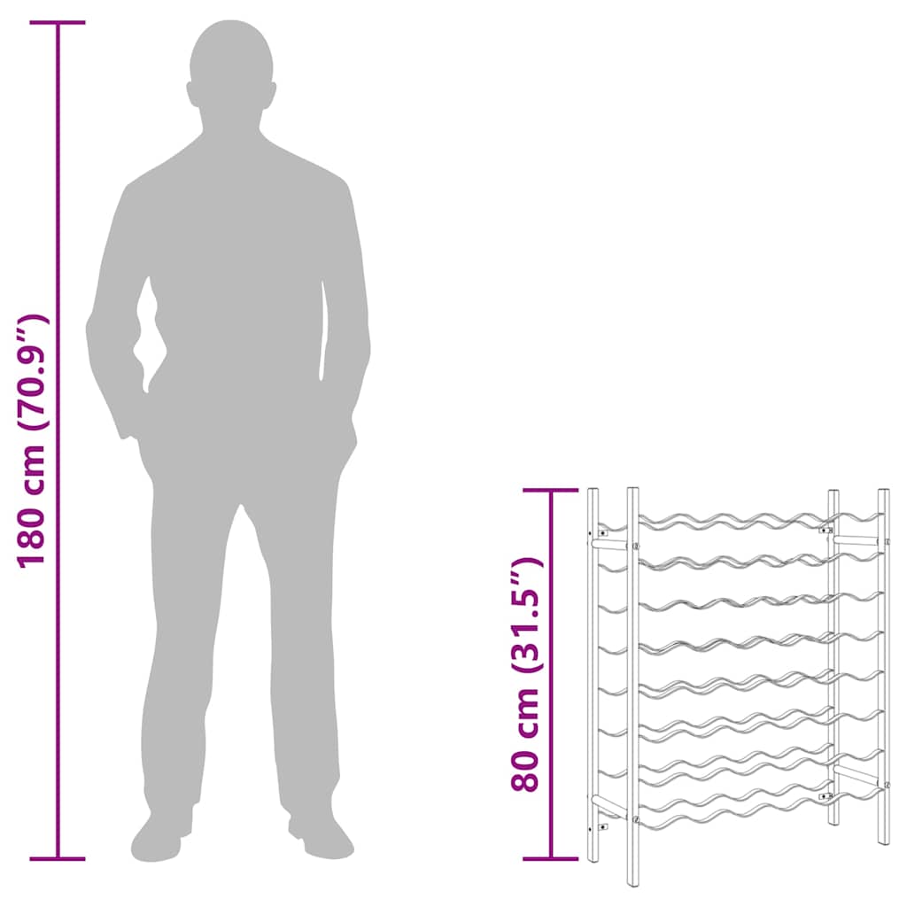 Weinregal für 48 Flaschen Golden Metall