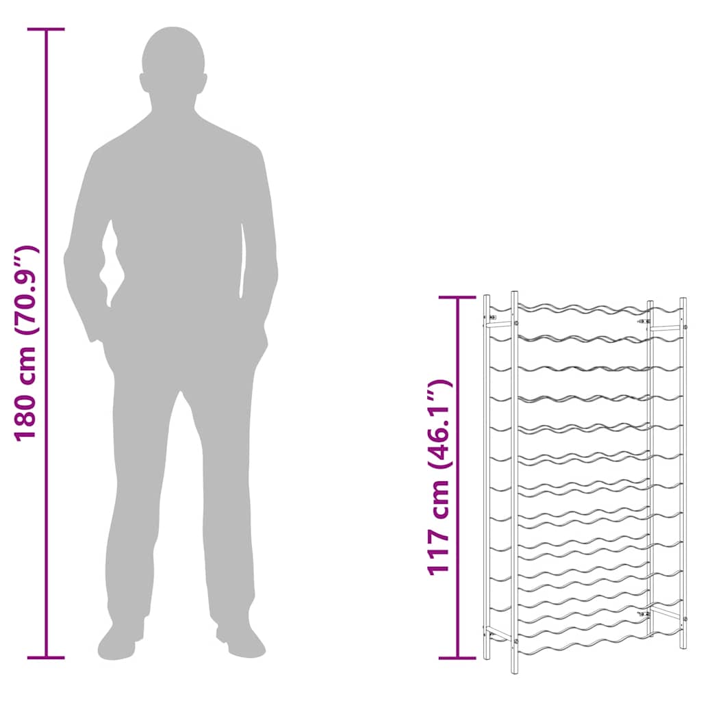 Weinregal für 72 Flaschen Golden Metall