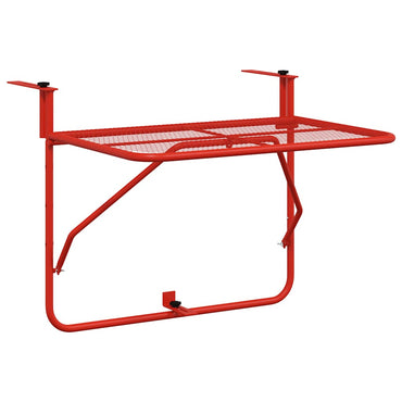 vidaXL Balkontisch Rot 60x40 cm Stahl