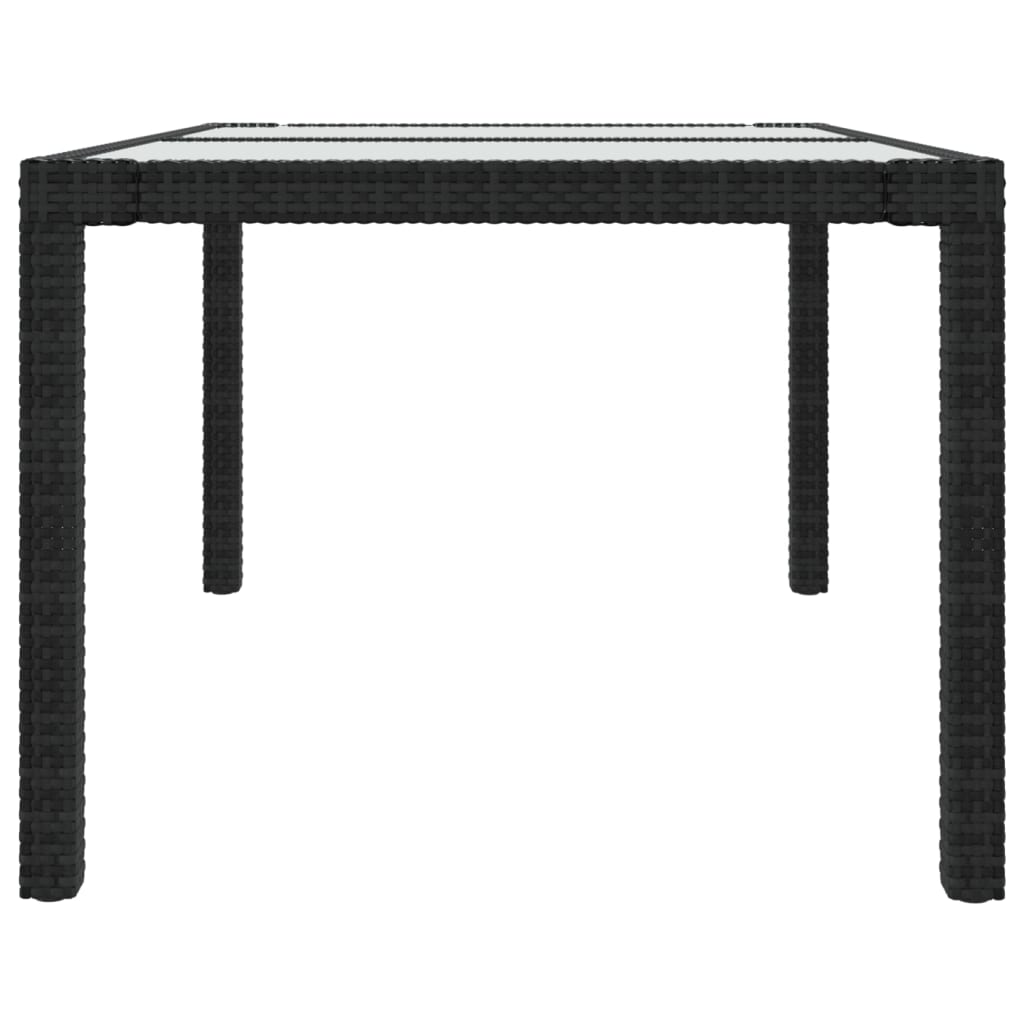 vidaXL 5-tlg. Garten-Essgruppe mit Kissen Poly Rattan Schwarz