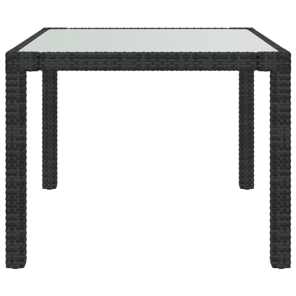 vidaXL 5-tlg. Garten-Essgruppe mit Kissen Poly Rattan Schwarz