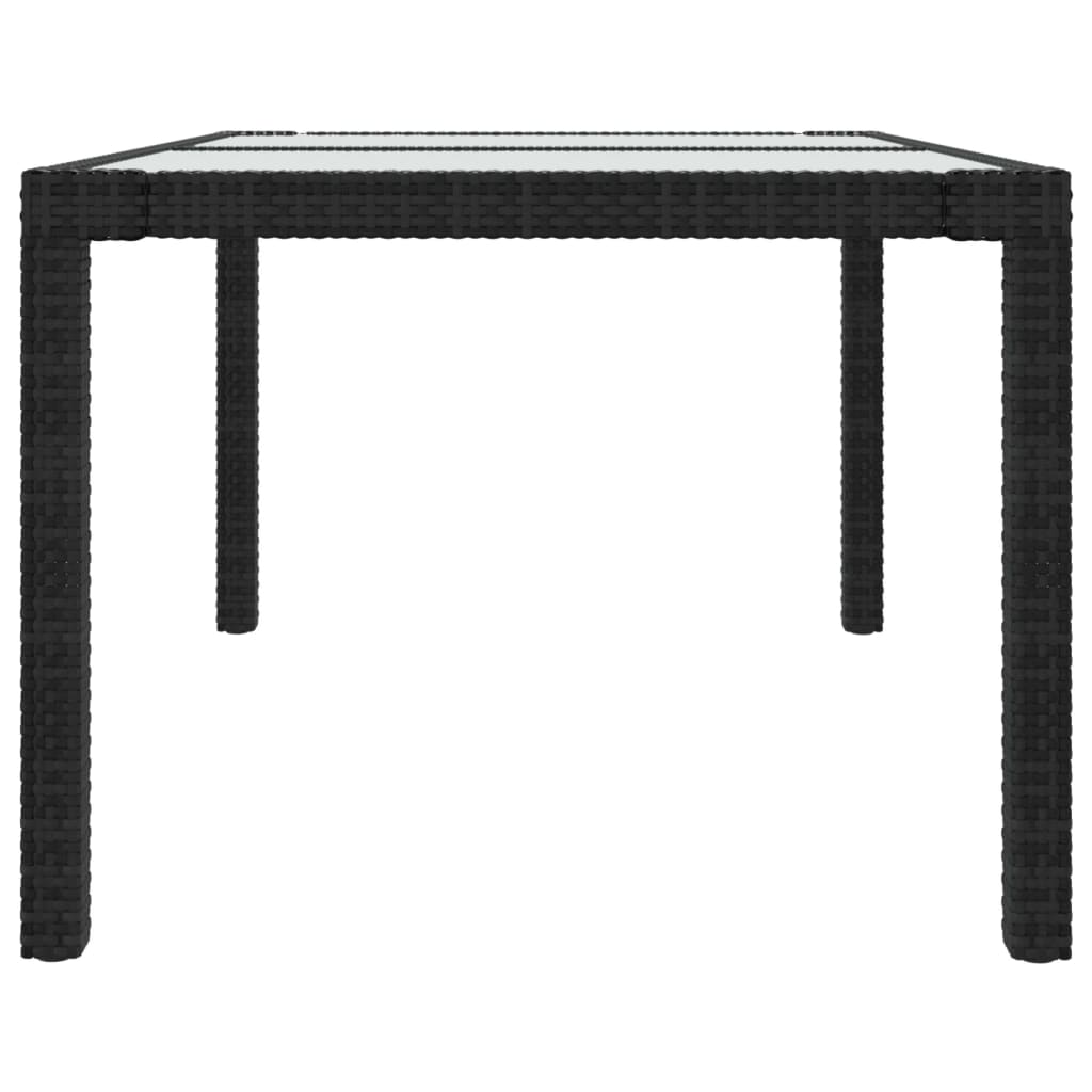 vidaXL 5-tlg. Garten-Essgruppe mit Kissen Poly Rattan Schwarz