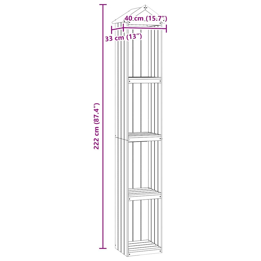 Geräteschuppen 40x33x222 cm Kiefernholz Imprägniert