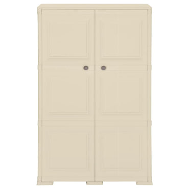 vidaXL Kunststoffschrank 79x43x125 cm Holzdesign Angora-Weiß