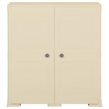 vidaXL Kunststoffschrank 79x43x85,5 cm Holzdesign Angora-Weiß