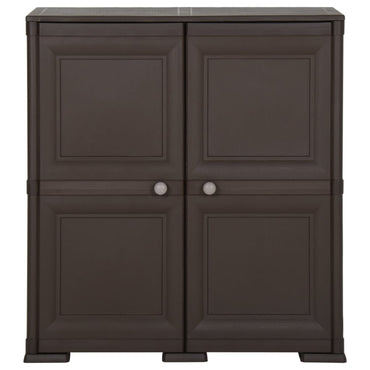 vidaXL Kunststoffschrank 79x43x85,5 cm Holzdesign Braun