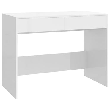 vidaXL Schreibtisch Hochglanz-Weiß 101x50x76,5 cm Holzwerkstoff
