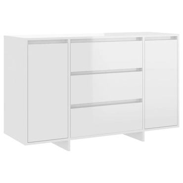 vidaXL Buffet 3 tiroirs Blanc brillant 120x41x75 cm Bois d'ingénierie