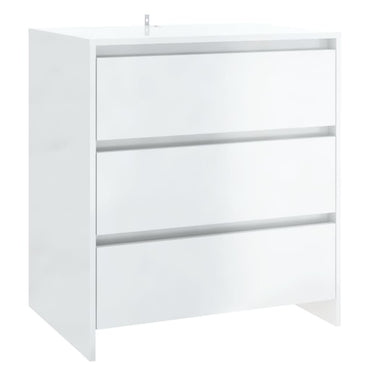 vidaXL Buffet blanc brillant 70x41x75 cm Bois d'ingénierie