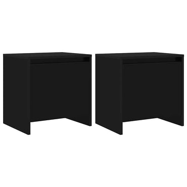 vidaXL Nachttische 2 Stk. Schwarz 45x34x44,5 cm Holzwerkstoff