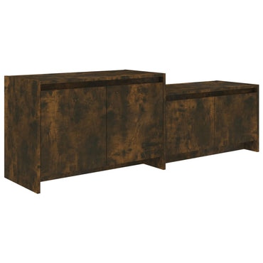 vidaXL Meuble TV chêne fumé 146,5x35x50 cm Aggloméré
