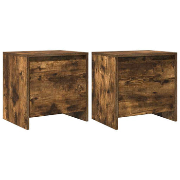 vidaXL Nachttische 2 Stk. Räuchereiche 45x34x44,5 cm Holzwerkstoff