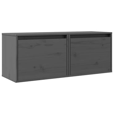 vidaXL Wandschränke 2 Stk. Grau 45x30x35 cm Massivholz Kiefer