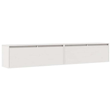 vidaXL Wandschränke 2 Stk. Weiß 100x30x35 cm Massivholz Kiefer