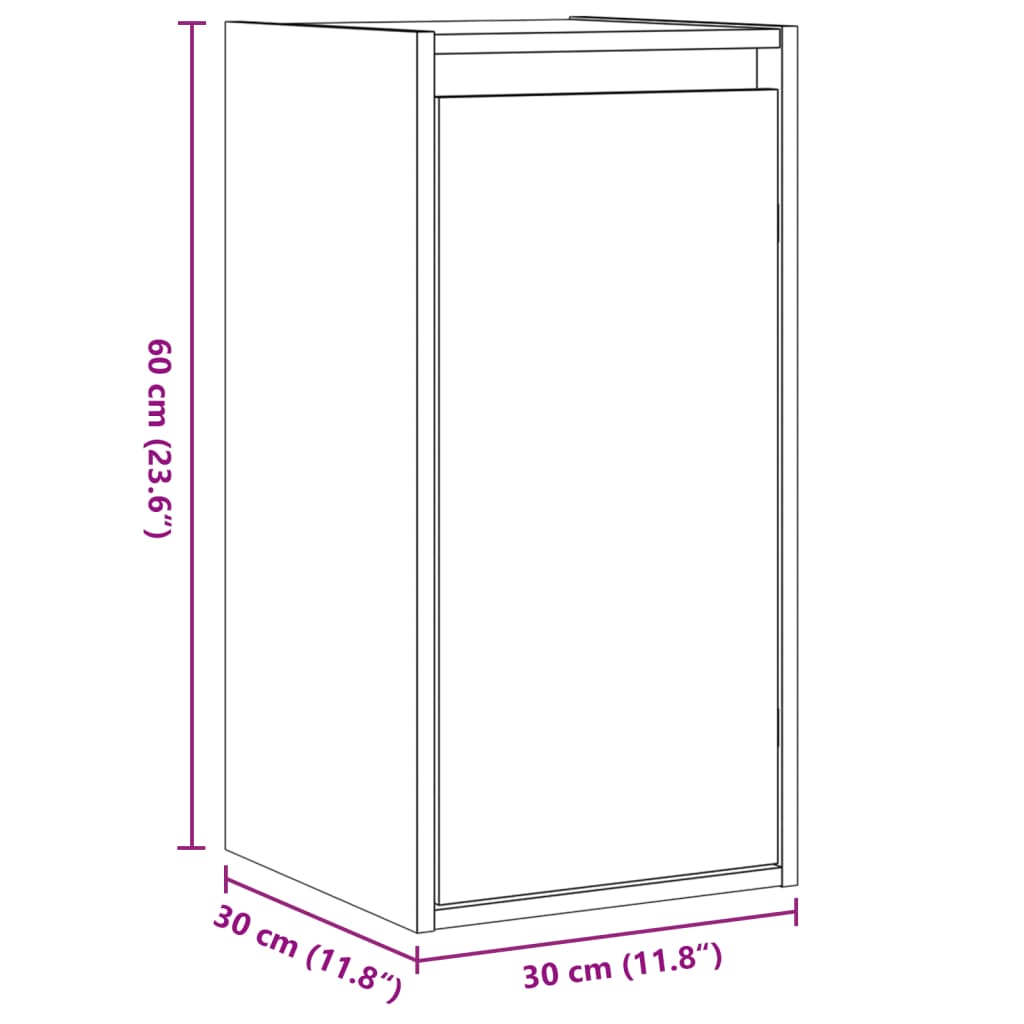 vidaXL Wandschrank Honigbraun 30x30x60 cm Massivholz Kiefer