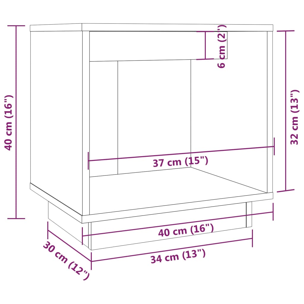 vidaXL Table de chevet blanc 40x30x40 cm bois de pin massif