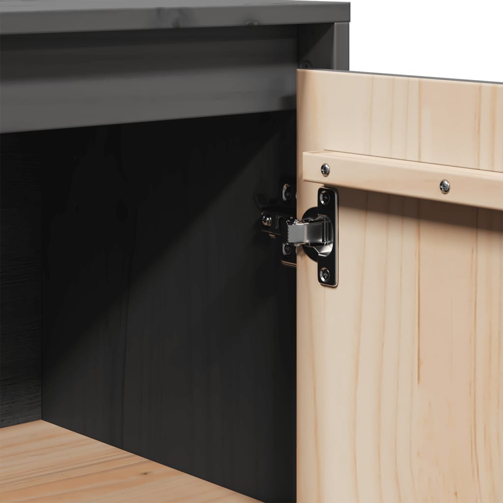 vidaXL Buffets 2 pcs Gris 31,5x34x75 cm Bois de pin massif