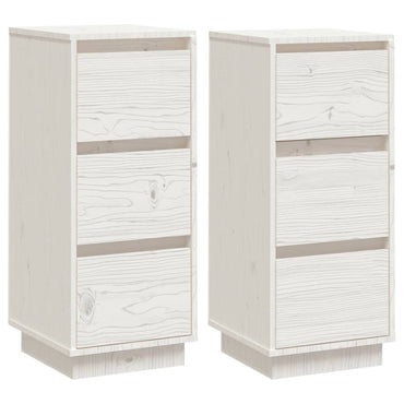 vidaXL Commodes 2 pcs Blanc 32x34x75 cm Bois de pin massif
