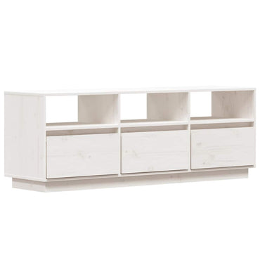 vidaXL TV-Schrank Weiß 140x37x50 cm Massivholz Kiefer