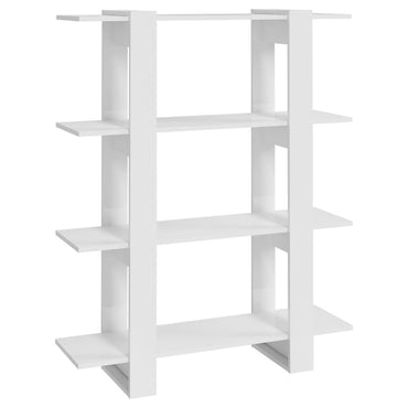 vidaXL Bücherregal/Raumteiler Hochglanz-Weiß 100x30x123,5 cm