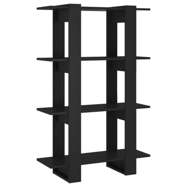 vidaXL Bücherregal/Raumteiler Schwarz 80x30x123,5 cm