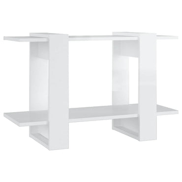 vidaXL Bücherregal/Raumteiler Hochglanz-Weiß 80x30x51 cm
