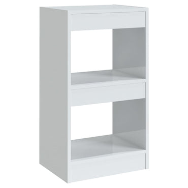 vidaXL Bücherregal/Raumteiler Hochglanz-Weiß 40x30x72 cm