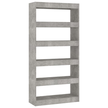 vidaXL Bücherregal/Raumteiler Betongrau 80x30x166 cm Holzwerkstoff