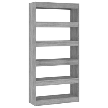 vidaXL Bücherregal/Raumteiler Grau Sonoma 80x30x166 cm Holzwerkstoff