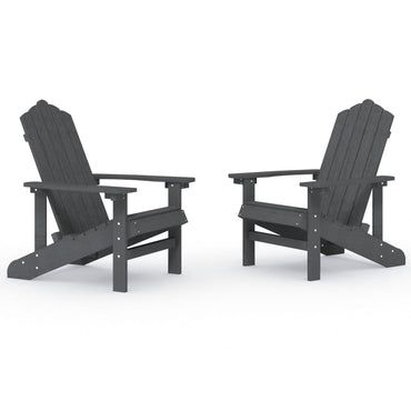 vidaXL Adirondack-Gartenstühle 2 Stk. HDPE Anthrazit