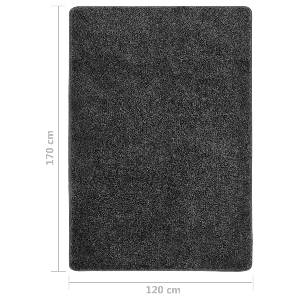 vidaXL Tapis à poils longs gris foncé 120 x 170 cm Antidérapant