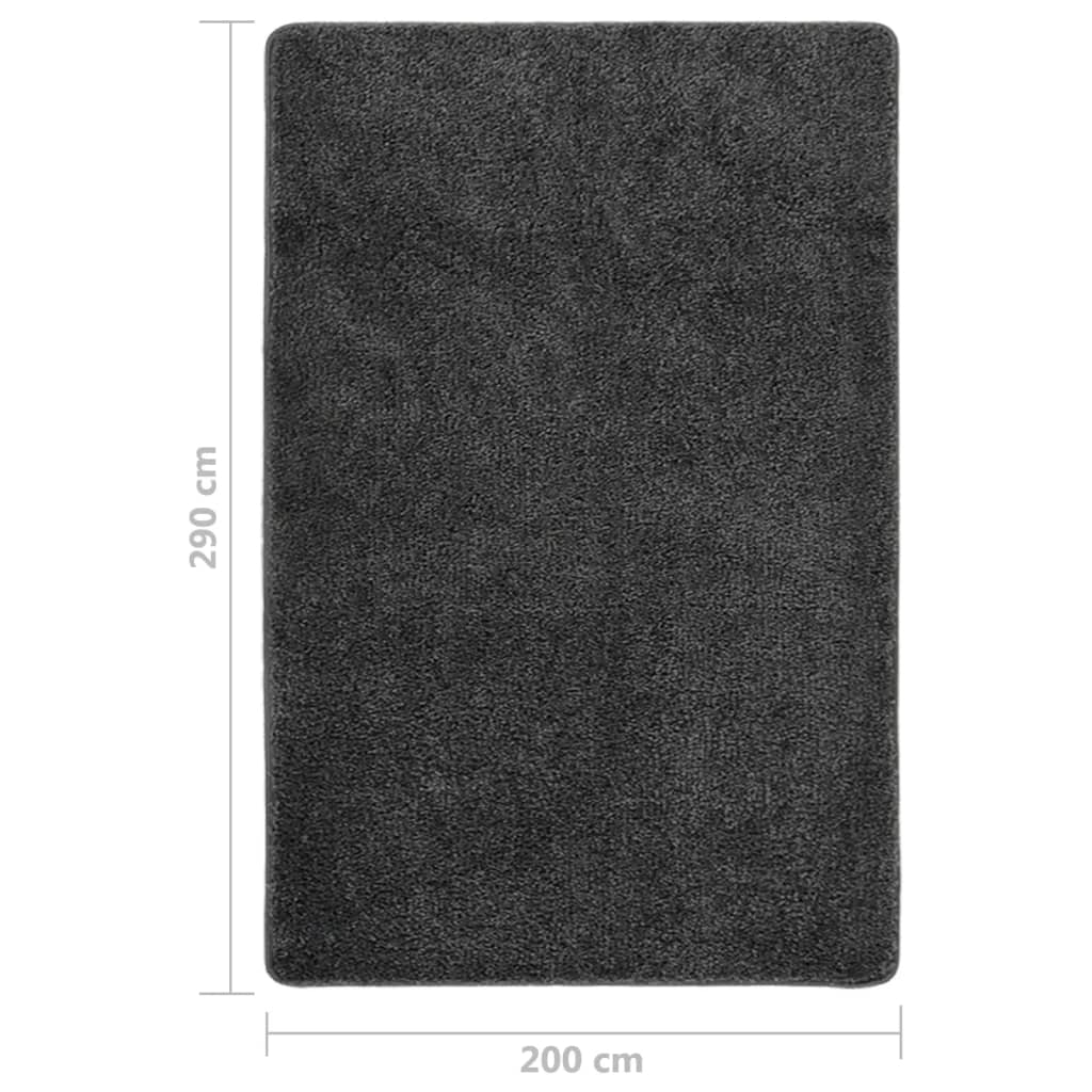 vidaXL Tapis à poils longs gris foncé 200x290 cm Antidérapant