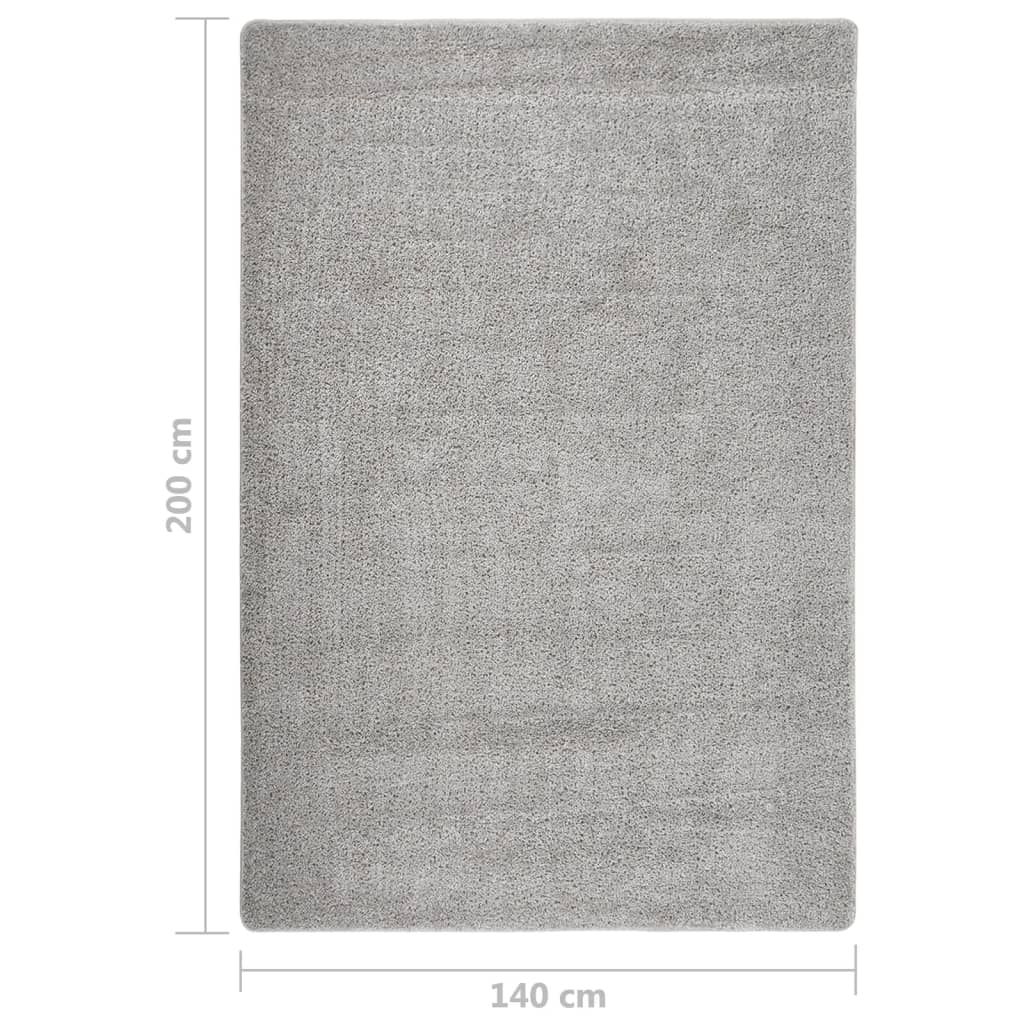 vidaXL Tapis shaggy Gris clair 140x200 cm Antidérapant