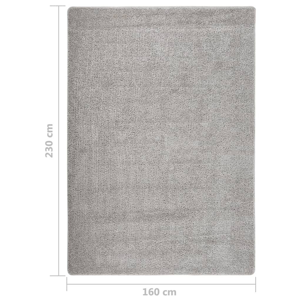 vidaXL Tapis à poils longs gris clair 160x230 cm Antidérapant