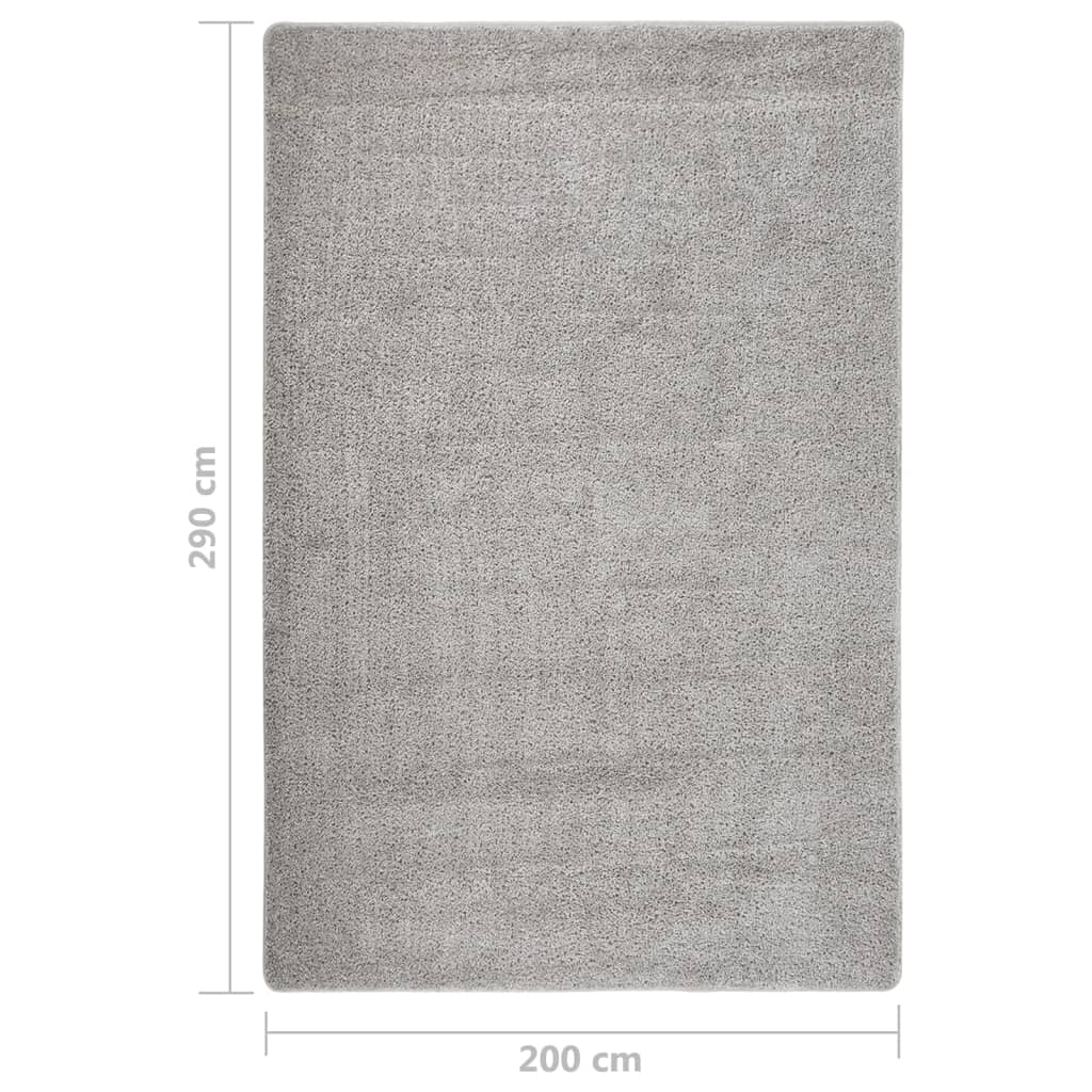 vidaXL Tapis à poils longs gris clair 200x290 cm Antidérapant