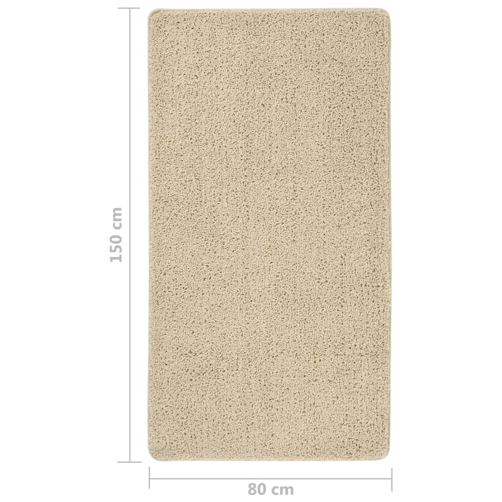 vidaXL Shaggy-Teppich Creme 80x150 cm Rutschfest
