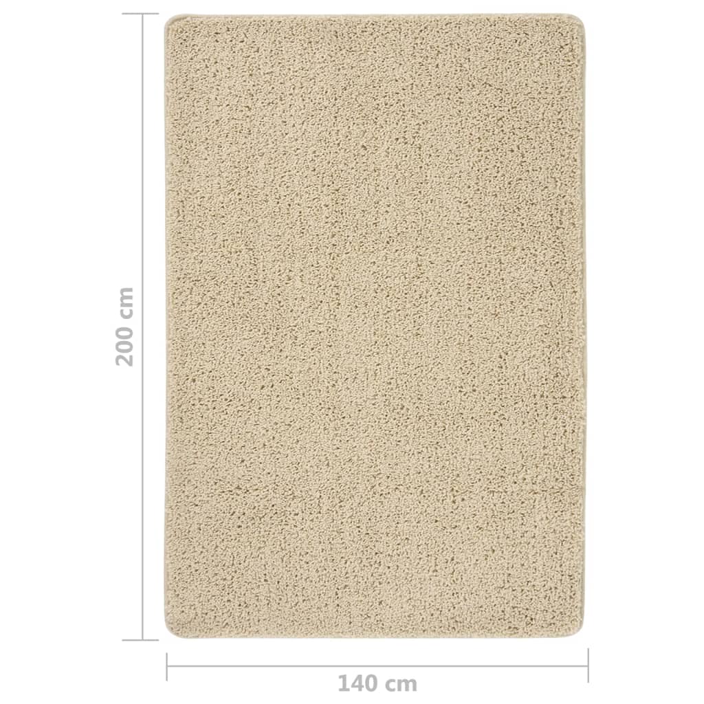 vidaXL Tapis à poils longs crème 140x200 cm Antidérapant
