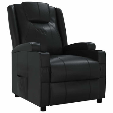 vidaXL Fauteuil relax en similicuir noir