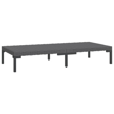 vidaXL Garten-Couchtisch Dunkelgrau Halbrundes Poly Rattan