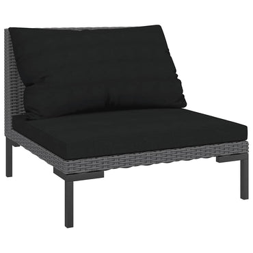 vidaXL Canapé de jardin avec coussins en résine tressée demi-ronde