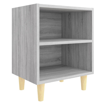 vidaXL Table de chevet avec pieds en bois massif Gris Sonoma 40x30x50 cm