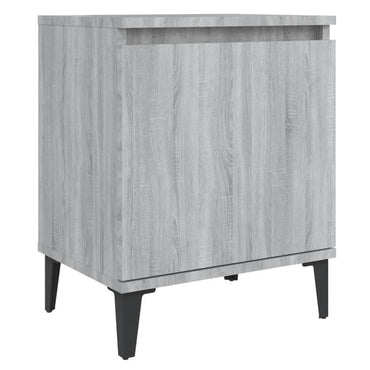 vidaXL Table de chevet avec pieds en métal Gris Sonoma 40x30x50 cm
