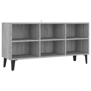 Meuble TV vidaXL avec pieds en métal Gris Sonoma 103,5x30x50 cm