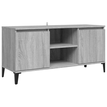 Meuble TV vidaXL avec pieds en métal gris Sonoma 103,5x35x50 cm