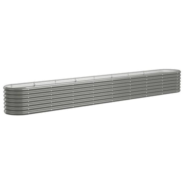 vidaXL Hochbeet Verzinkter Stahl 332x40x36 cm Grau