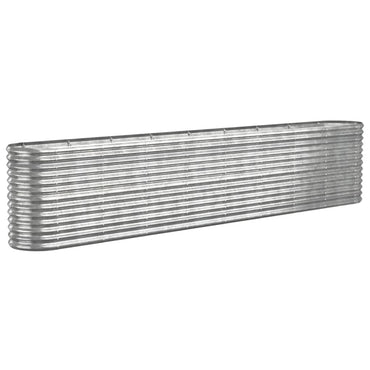 vidaXL Carré potager en acier galvanisé 332x40x68 cm argenté