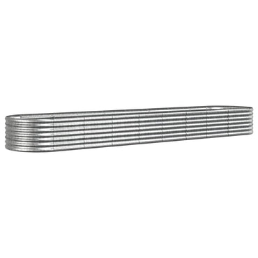 vidaXL Carré potager en acier galvanisé 368x80x36 cm Argenté