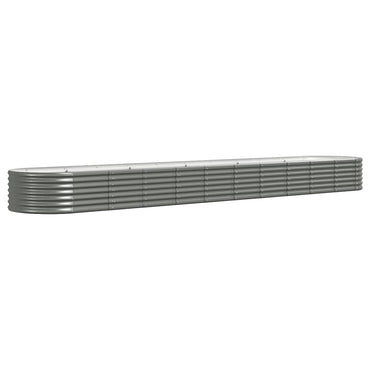 vidaXL Hochbeet Verzinkter Stahl 440x80x36 cm Grau