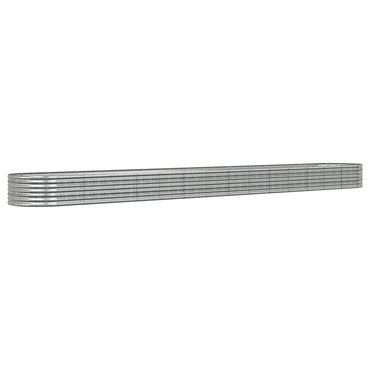 vidaXL Hochbeet Verzinkter Stahl 620x80x36 cm Silbern