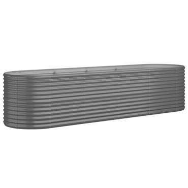 vidaXL Carré potager en acier galvanisé 296x80x68 cm Gris